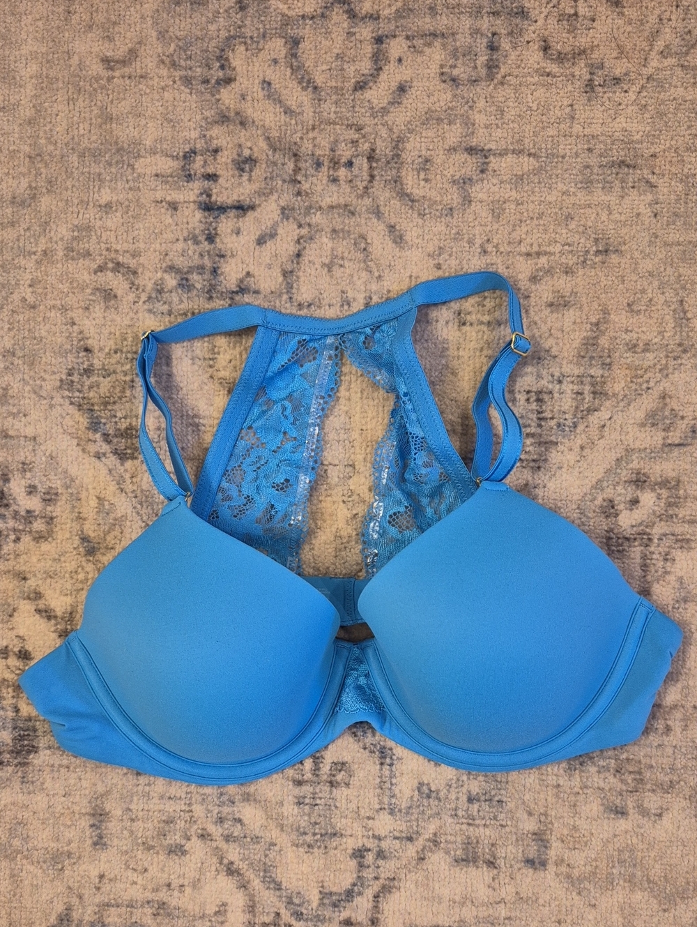 NWOT SOMA Embraceable Racerback Bra In Bright Turquoise Blue - 36C